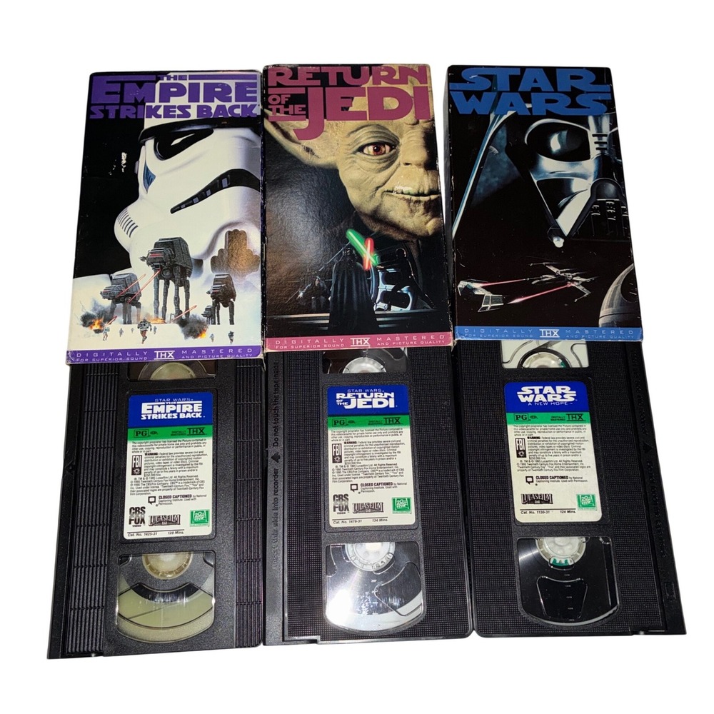 Star Wars VHS THX 1995 Trilogy Set Pre Special Era Empire Jedi Lot - Picture 3 of 4